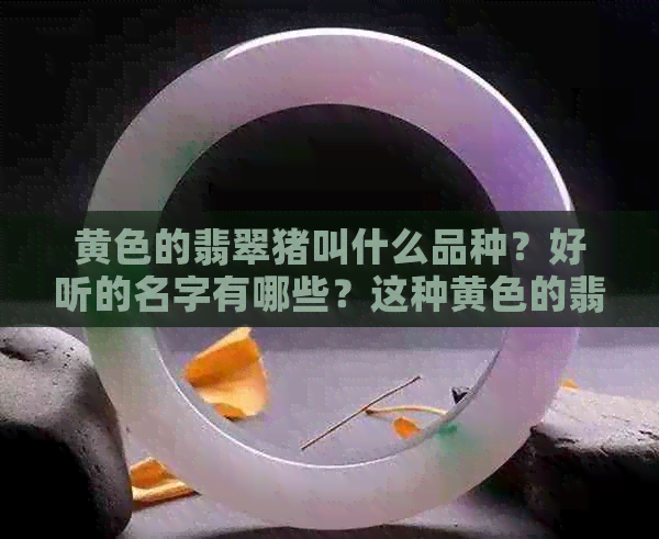 黄色的翡翠猪叫什么品种？好听的名字有哪些？这种黄色的翡翠价值高吗？