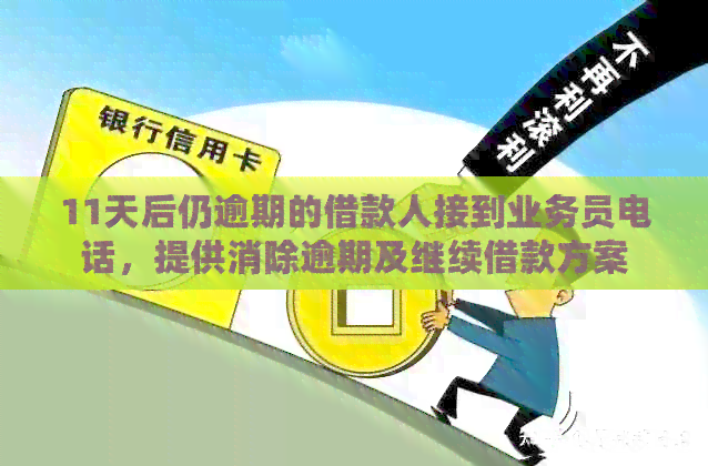 11天后仍逾期的借款人接到业务员电话，提供消除逾期及继续借款方案