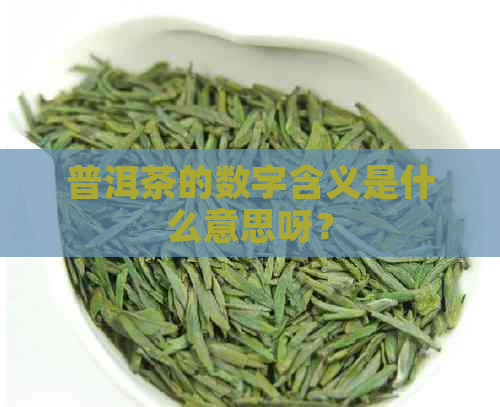 普洱茶的数字含义是什么意思呀？