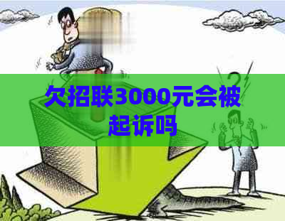 欠招联3000元会被起诉吗