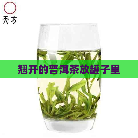 翘开的普洱茶放罐子里