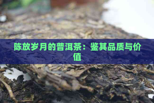 陈放岁月的普洱茶：鉴其品质与价值