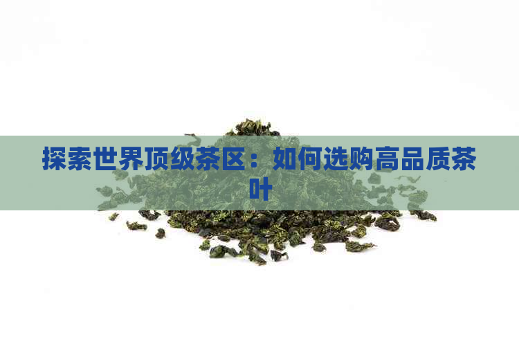 探索世界顶级茶区：如何选购高品质茶叶