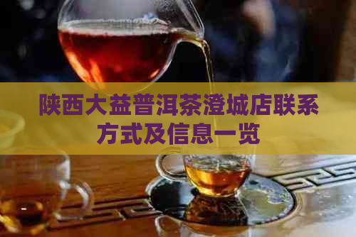 陕西大益普洱茶澄城店联系方式及信息一览