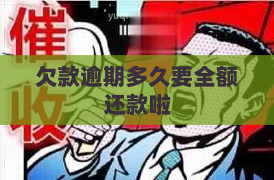 欠款逾期多久要全额还款啦