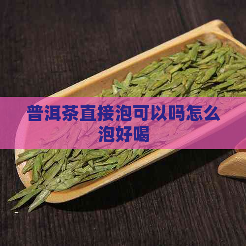 普洱茶直接泡可以吗怎么泡好喝