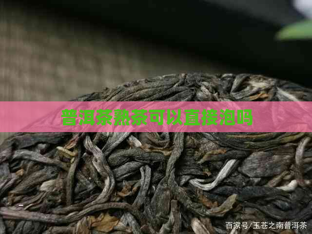 普洱茶熟茶可以直接泡吗