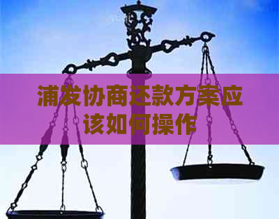 浦发协商还款方案应该如何操作