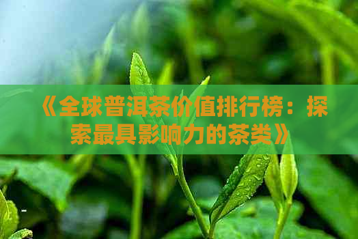 《全球普洱茶价值排行榜：探索更具影响力的茶类》