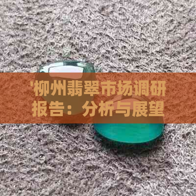 '柳州翡翠市场调研报告：分析与展望'