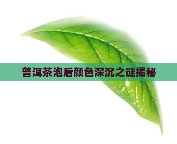 普洱茶泡后颜色深沉之谜揭秘