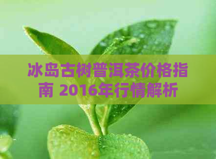 冰岛古树普洱茶价格指南 2016年行情解析