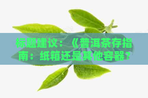 标题建议：《普洱茶存指南：纸箱还是其他容器？确保茶叶风味与安全》