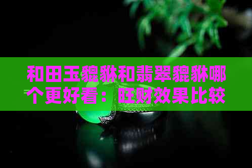 和田玉貔貅和翡翠貔貅哪个更好看：旺财效果比较