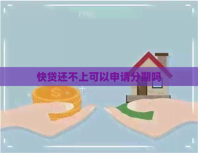 快贷还不上可以申请分期吗