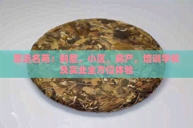 思远名苑：别墅，小区，房产，培训学校及实业全方位体验