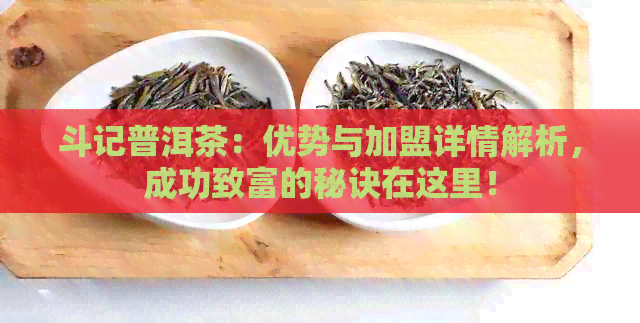 斗记普洱茶：优势与加盟详情解析，成功致富的秘诀在这里！