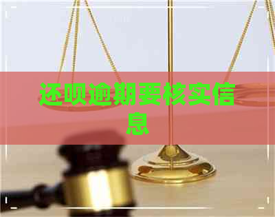 还钱逾期要核实信息