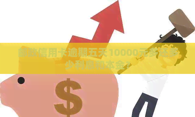 邮政信用卡逾期五天10000元多还多少利息和本金？