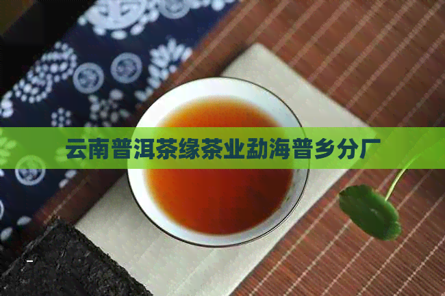 云南普洱茶缘茶业勐海普乡分厂