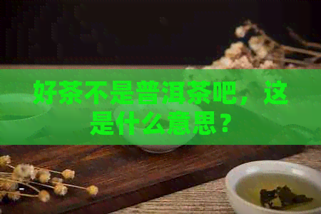 好茶不是普洱茶吧，这是什么意思？