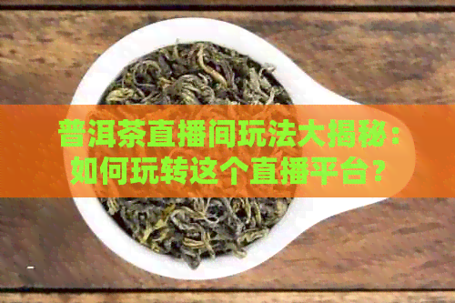 普洱茶直播间玩法大揭秘：如何玩转这个直播平台？