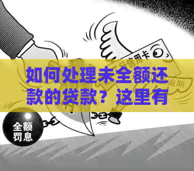 如何处理未全额还款的贷款？这里有一份全面指南帮助您解决问题！