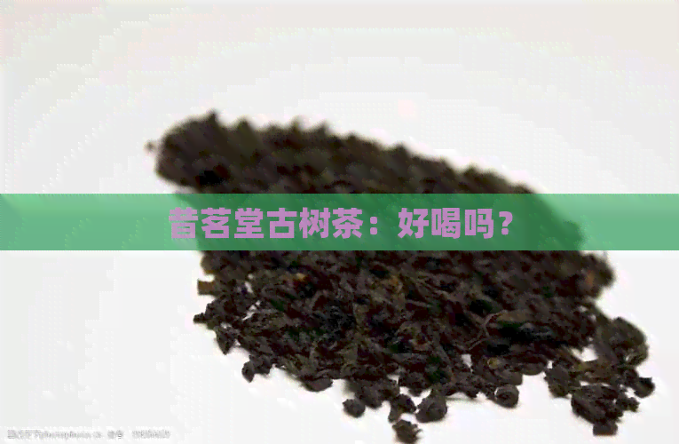 昔茗堂古树茶：好喝吗？