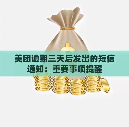 美团逾期三天后发出的短信通知：重要事项提醒