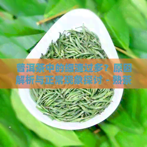 普洱茶中的细渣过多？原因解析与正常现象探讨 - 熟茶品质的影响因素