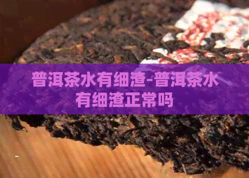 普洱茶水有细渣-普洱茶水有细渣正常吗