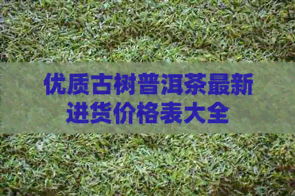 优质古树普洱茶最新进货价格表大全