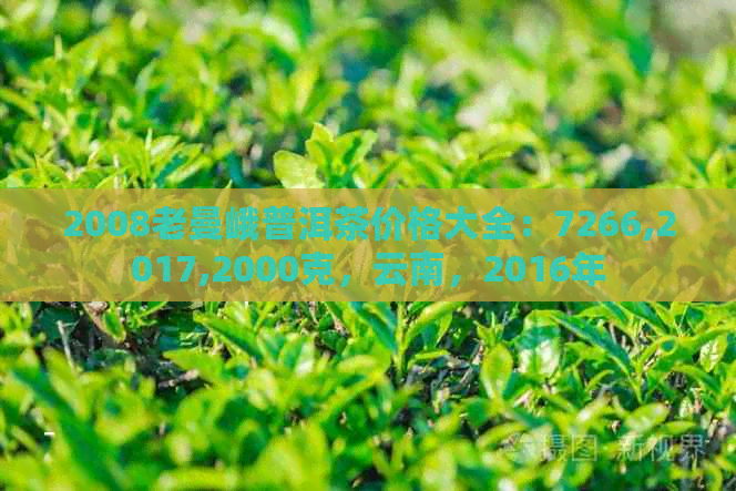 2008老曼峨普洱茶价格大全：7266,2017,2000克，云南，2016年