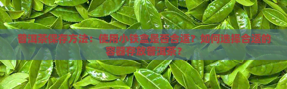 普洱茶保存方法：使用小铁盒是否合适？如何选择合适的容器存放普洱茶？