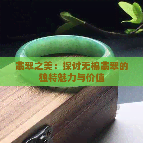 翡翠之美：探讨无棉翡翠的独特魅力与价值