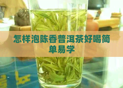 怎样泡陈香普洱茶好喝简单易学