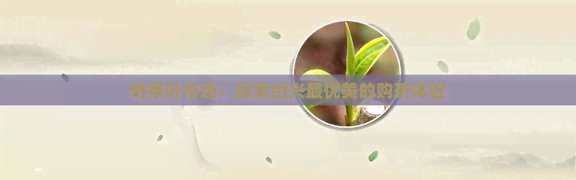 桥茶叶市场：探索绍兴更优美的购茶体验