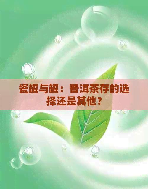 瓷罐与罐：普洱茶存的选择还是其他？