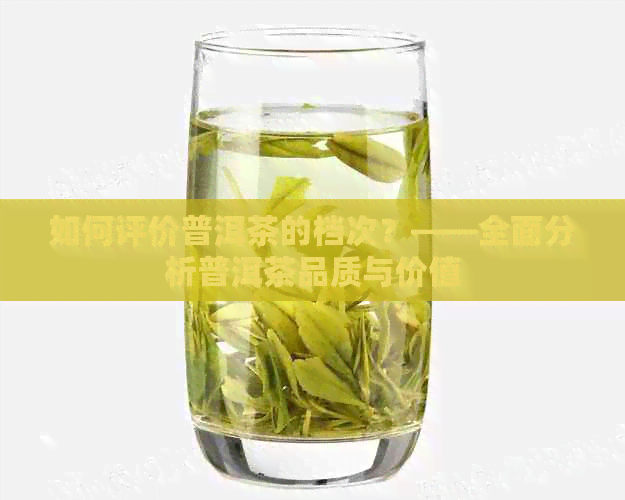 如何评价普洱茶的档次？——全面分析普洱茶品质与价值