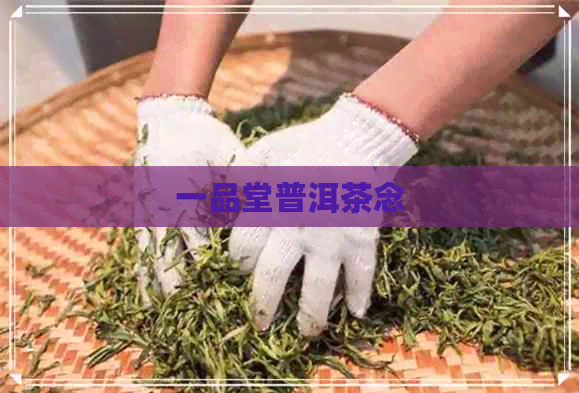 一品堂普洱茶念