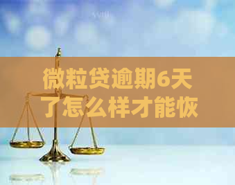 微粒贷逾期6天了怎么样才能恢复还款：解决方法与影响分析