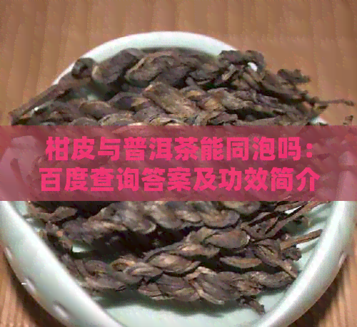 柑皮与普洱茶能同泡吗：百度查询答案及功效简介