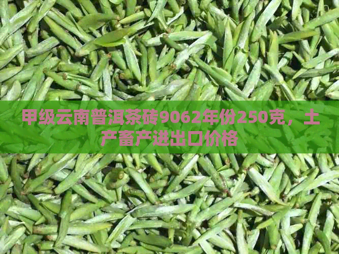 甲级云南普洱茶砖9062年份250克，土产畜产进出口价格