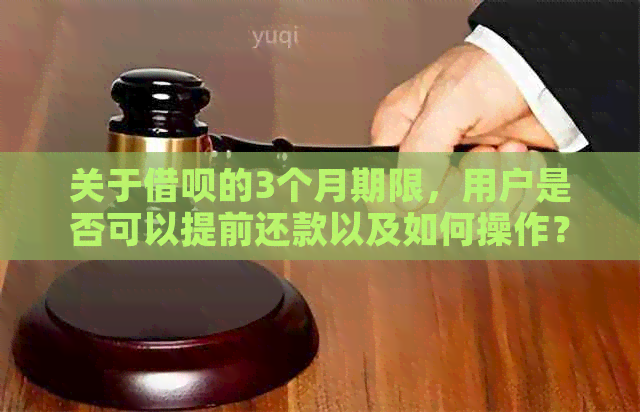 关于借呗的3个月期限，用户是否可以提前还款以及如何操作？