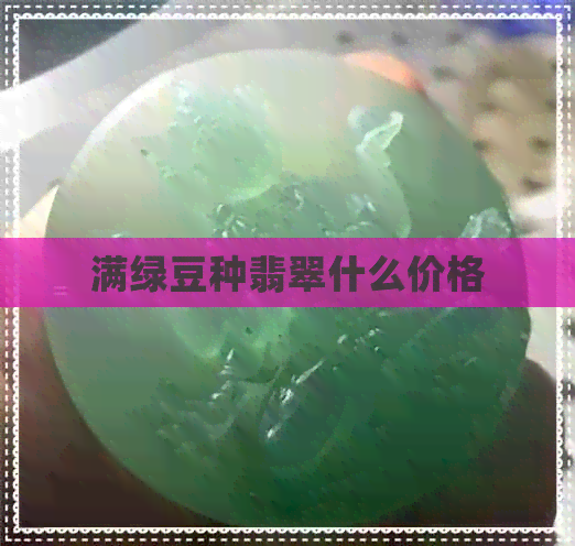 满绿豆种翡翠什么价格