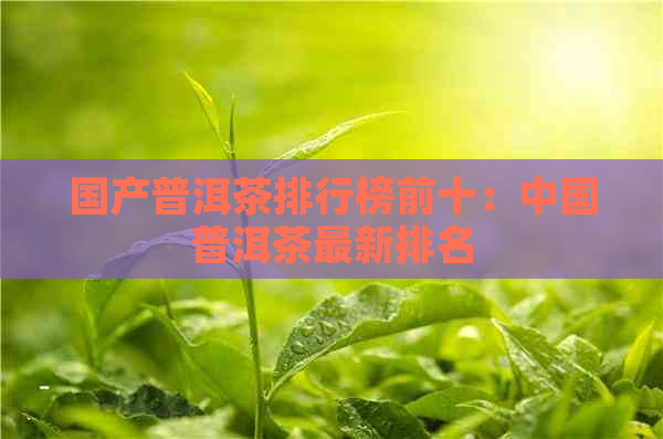 国产普洱茶排行榜前十：中国普洱茶最新排名