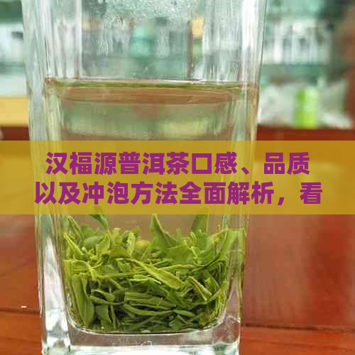 汉福源普洱茶口感、品质以及冲泡方法全面解析，看懂这款茶的精髓所在