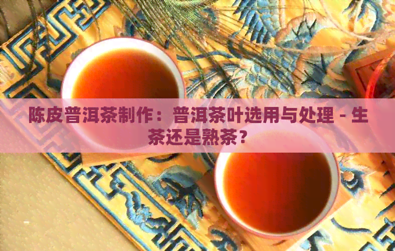 陈皮普洱茶制作：普洱茶叶选用与处理 - 生茶还是熟茶？