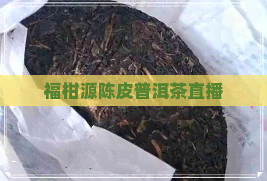 福柑源陈皮普洱茶直播