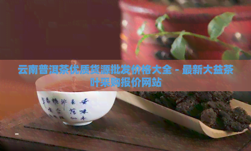 云南普洱茶优质货源批发价格大全 - 最新大益茶叶采购报价网站